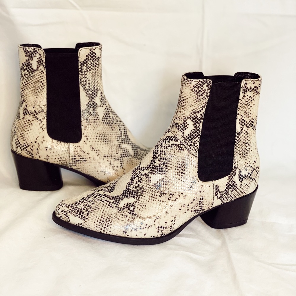 Snake Skin Booties • Gently Used With Sticker!